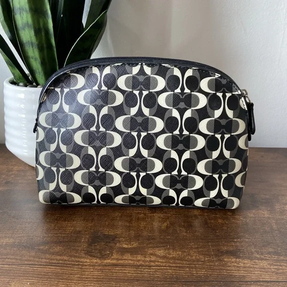 Coach Black, Cream & Gray Cosmetic Bag - Picture 4 of 15